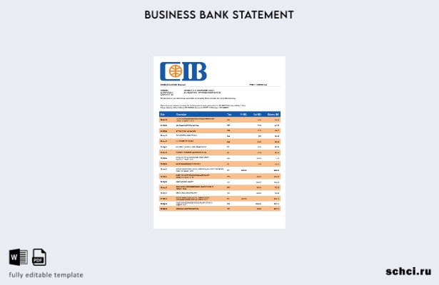 цифровая загрузка выписки по счету предприятия CIB Bank Шаблон в формате Word и 